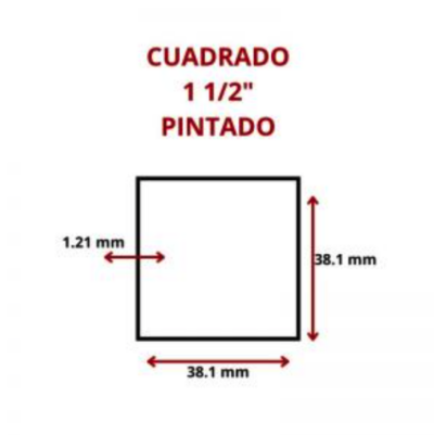 CUADRADO PINTADO 1 1/2 38.1 MM
